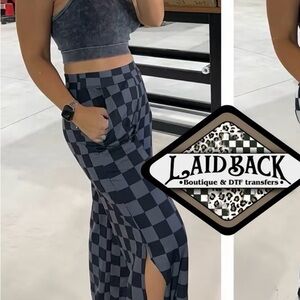 Women's Checkered Joggers - Black and Gray